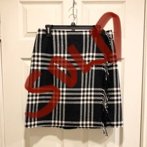 PENDLETON 100% Wool Black Plaid Skirt Size Vntg 16